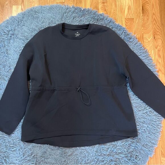 Sweaty Betty Black Drawstring Sweatshirt - Picture 2 of 6